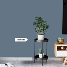 50cm 2-Tier Metal Plant Stand With Foldable Legs,Decorative Indoor Plant display