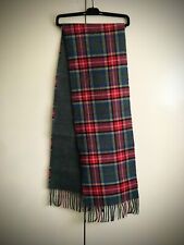 Grey red blue yellow tartan scarf