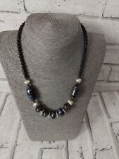 Blue & Multi Colour Beaded bead statement necklace costume jewellery 