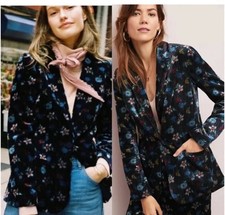 Hobbs Velvet Jacket Royal