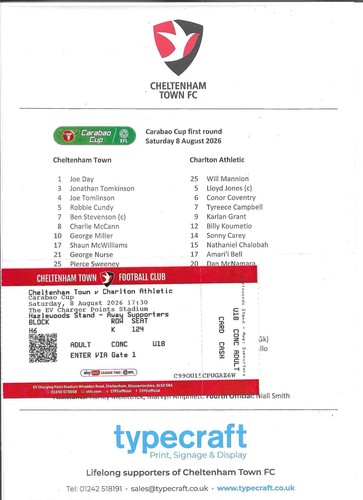 2026 cheltenham town v - cheltenham,