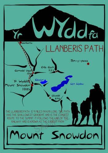 Vintage poster snowdon wales - vintage,