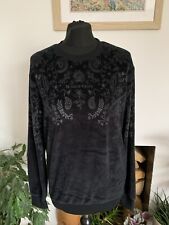 Rare Zara Man Black Velvet Sweater Jumper Pullover Paisley Floral Skull Detail