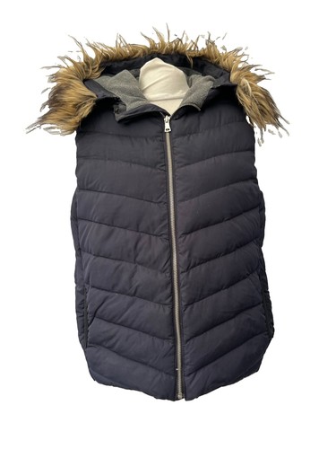 Gap navy gilet with faux - gilet,
