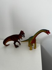 Schleich Dinosaur Figure Tyrannosaurus Rex Moving Jaw & Brachiosaurus Dinosaur 