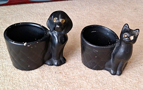 1930s art deco pair - pair, black