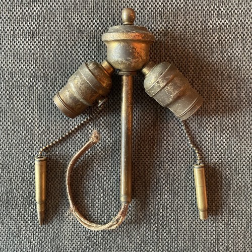 Antique brass pull chain light - pull,