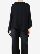 Crimson - Black cashmere poncho - One size