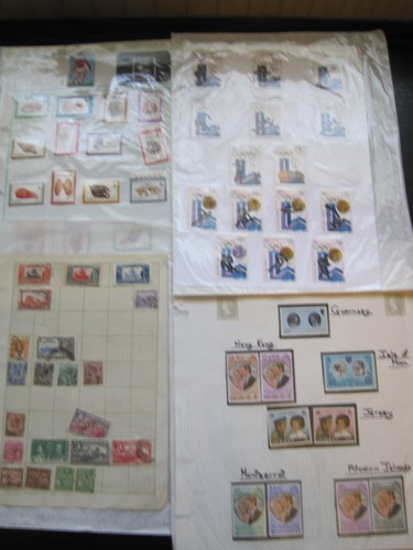 Album pages containing stamps
