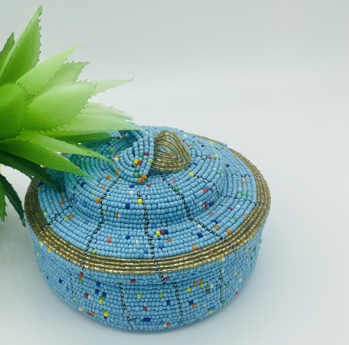 Maasai bead wire jewelry box - bead,