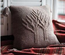 KNITTING PATTERN PAPER COPY designer aran  winter trees cabled cushion cover