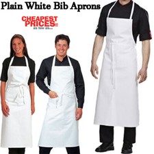 White Black Bib Apron Butcher Apron Pocket Halter Neck Cooking Catering aprons