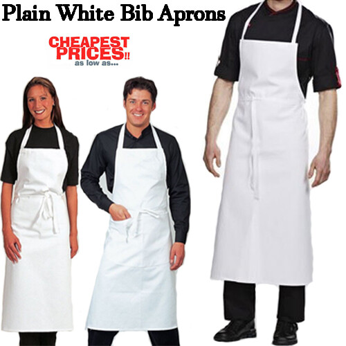White black bib - white, butcher