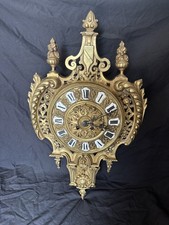 Antique French Gilt Bronze Baroque Cartel Wall Clock
