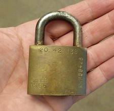 Vintage Chubb 1966 Brass Padlock AVA. Original 