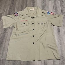 Boy Scout UNIFORM SHIRT Women’s Ladies Blouse Large Tan Short Sleeve USA