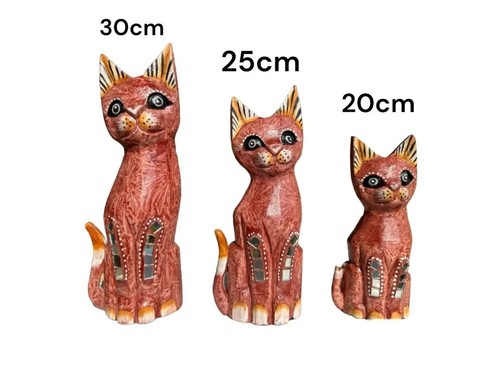 Wooden cat sculpture - cat, sculpture,