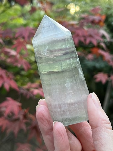 Purple green banded fluorite - green,