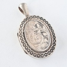 Victorian sterling silver locket, assayed hallmarked 1894, antique