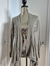 Khaki Green Waterfall Cardigan