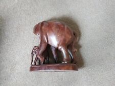 2 WOODEN ELEPHANTS PLEASE NOTE THEY HAVE NO TUSK'S  SEE OUR PHOTOS