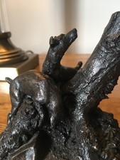 Terriers Dog Figurine - Hunting  / Bronze Resin / Working Dog / Jack Russel