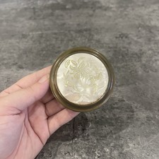 Antique Vintage Mother Of Pearl Flowers Makeup Powder Compact Still With Product