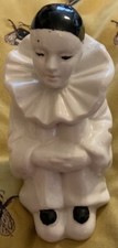Vintage Retro 1970/80’s Ceramic Seated Pierrot Clown 12cm High