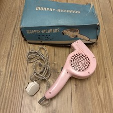 Vintage Morphy Richards Pink Noiseless Working  Hairdryer in Original Box Prop