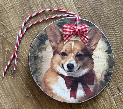 Corgi dog wooden - wooden, christmas