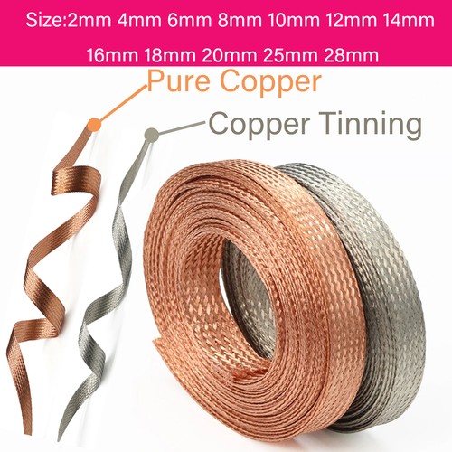 Flat metal shielding braided - flat,