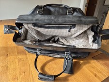 Black Genuine Leather Weekend Bag Duffel, Travel, Gym Holdall