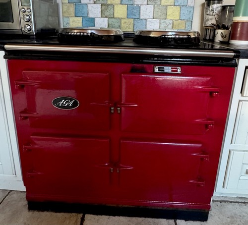 Aga electric freestanding red - aga,