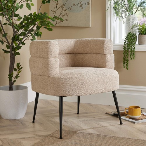 Barrel boucle teddy fur accent - barrel,