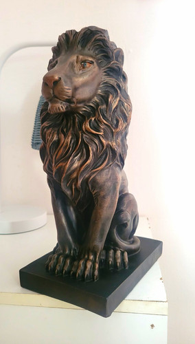 Brown lion statue sculpture - brown,