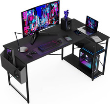 L Shaped Gaming Desk Black