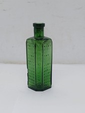 Flat Back Green 3oz Glass Poison Bottle