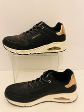 Ladies Skechers Los Angeles Trainers black and gold size 6 - CG F10