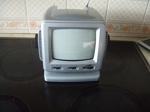 Black white tv with - black,