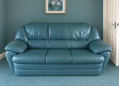 Vintage teal leather - vintage, seater