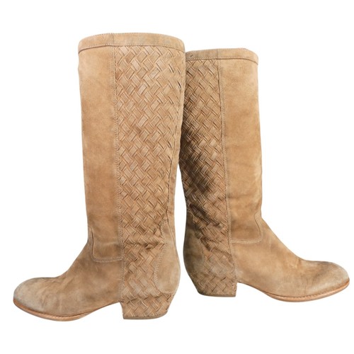 Ash tall boots - tan, suede