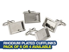 Rhodium Plated Cuff Link