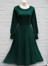Cosy Monsoon Harper Size XL 20 22 Green Pleat Look Midi Dress