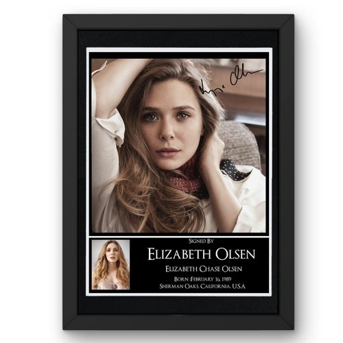 Elizabeth olsen signed - signed, framed