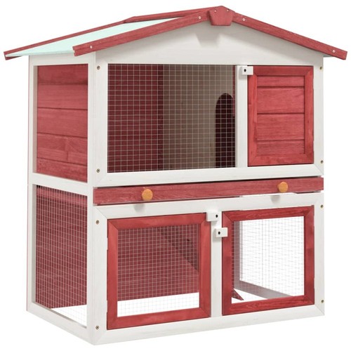 Rabbit hutch red - hutch, white