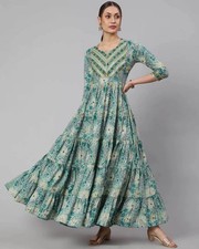 Indian Women Green Cotton