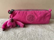 KIPLING bright pink makeup bag pencil case with KYARA monkey