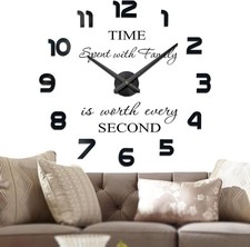 Vangold Modern Mute 3D Sticker DIY Large Wall Clock
