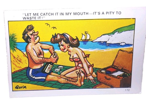 Retro saucy seaside postcard - saucy,