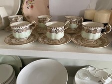 6 antique regency tea cups and